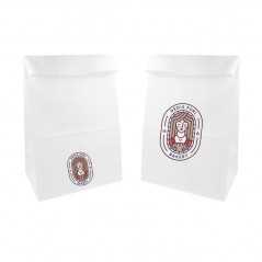 Bolsa mediana personalizada de papel blanco sin asa - 20x9x34,5cm. Impresión a todo color, dos lados