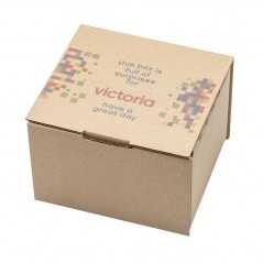 Caja personalizada cartón kraft canal simple para envío. 12x10x8cm. 4 colores, 1 cara
