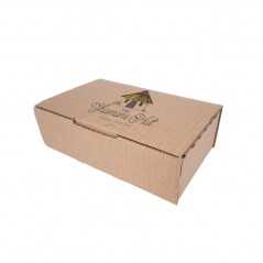 Caja personalizada cartón kraft canal simple para envío. 18x10x5cm. 4 colores, 1 cara