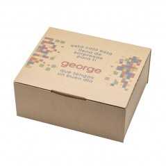 Caja personalizada cartón kraft canal simple para envío. 25x20x10cm. 4 colores, 1 cara