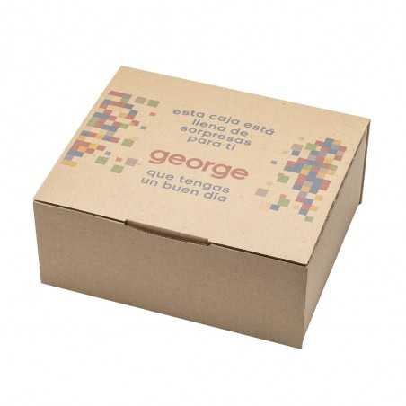 Caja personalizada cartón kraft canal simple para envío. 25x20x10cm. 4 colores, 1 cara