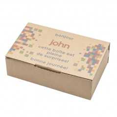 Caja personalizada cartón kraft canal simple para envío. 33x25x8cm. 4 colores, 1 cara
