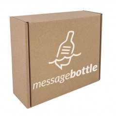 Caja personalizada de cartón marrón. 20x15x6cm. 1 color, 1 cara