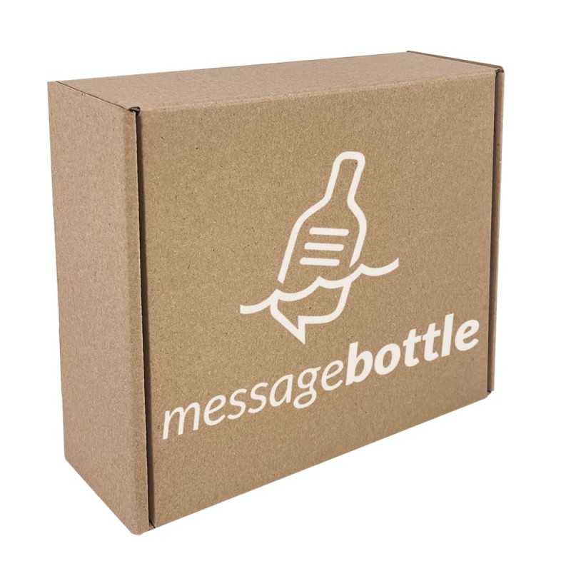 Caja personalizada de cartón marrón. 20x15x6cm. 1 color, 1 cara