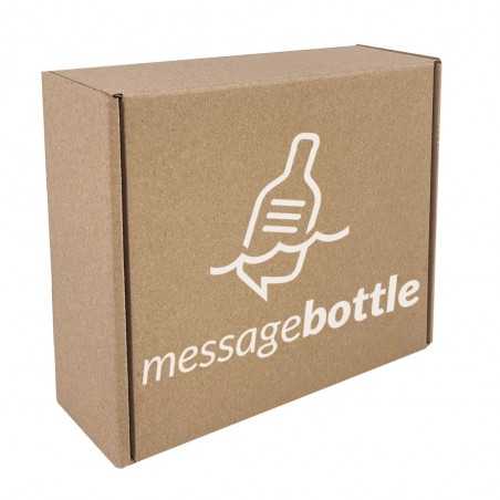 Caja personalizada de cartón marrón. 20x15x6cm. 1 color, 1 cara