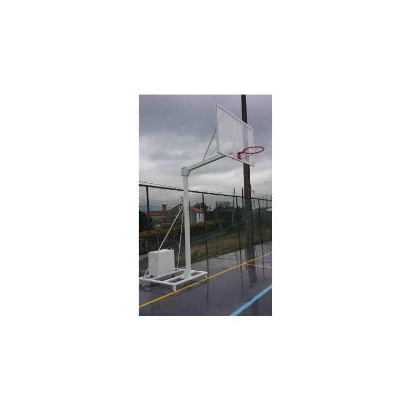 Juego canastas baloncesto deluxe monotubo tubo 100 trasladable 2 ruedas con carro -sin tablero, aro