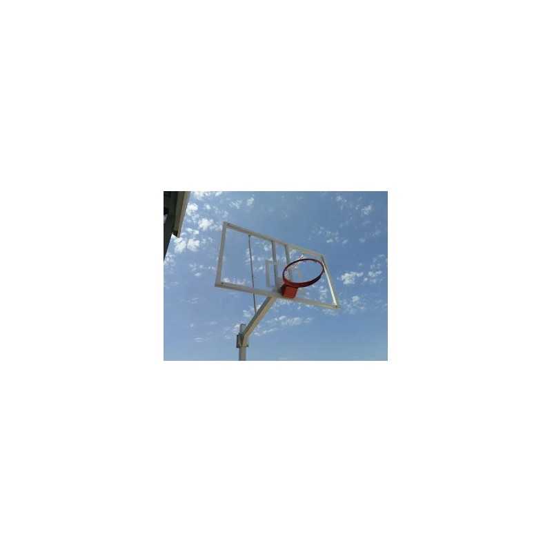 Juego canastas baloncesto deluxe monotubo fijas con base para anclaje -sin tablero ni aro-