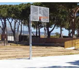 Juego canastas antivandálicas minibasket new tubo 114 mm galvanizadas -incluye aros, redes y tableros-