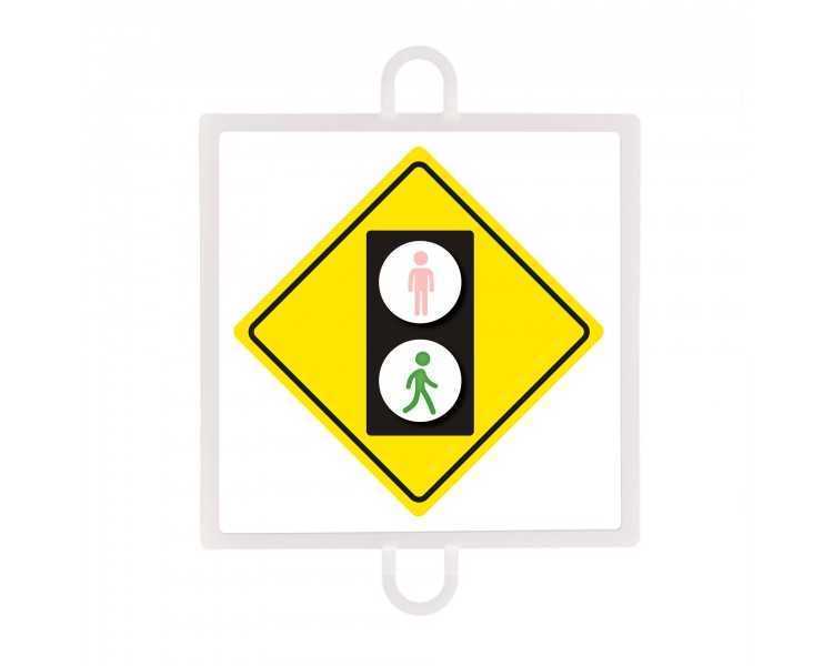Panel de señalización tráfico de advertencia nº4 (Peatones verde)
