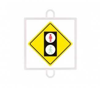 Panel de señalización tráfico de advertencia nº 5 (Peatones rojo)