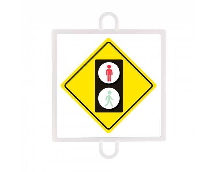 Panel de señalización tráfico de advertencia nº 5 (Peatones rojo)