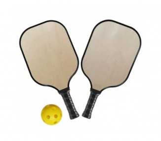 Juego palas pickleball madera con pelota y funda