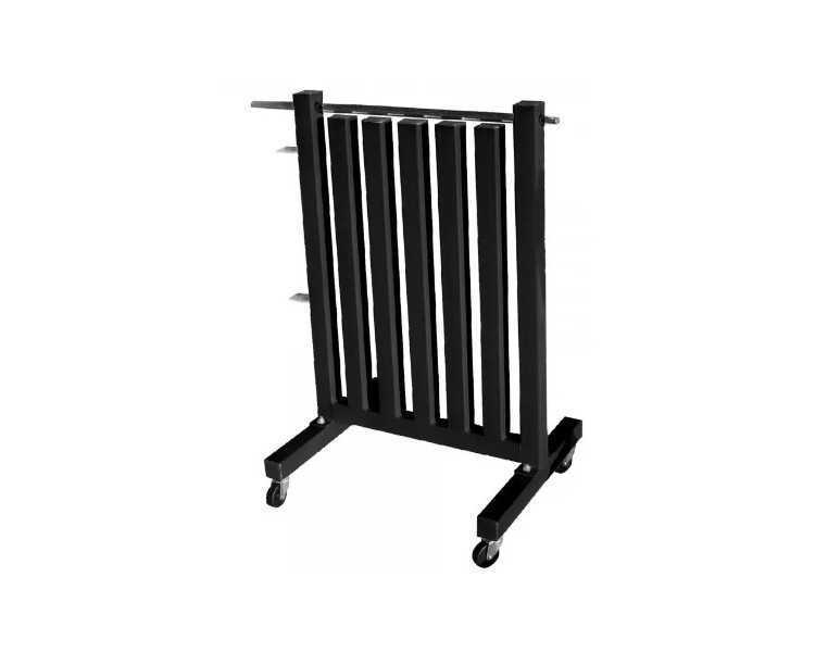 Soporte para pesas de vinilo con ruedas y barra