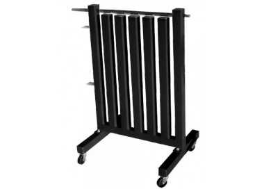 Soporte para pesas de vinilo con ruedas y barra