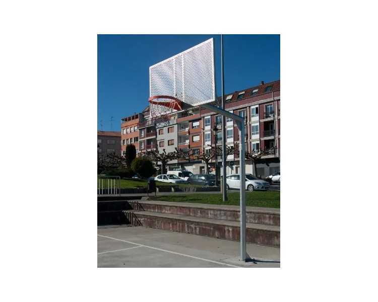 Juego canastas antivandálicas baloncesto new tubo 114 mm galvanizadas -incluye aros, redes y tableros-
