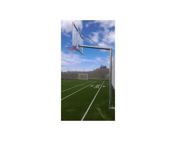 Juego canastas galvanizadas baloncesto monotubo new tubo 114 mm fijas&nbsp;con base anclaje -sin tablero,aro-