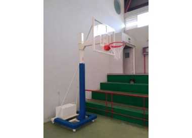 Juego canastas minibasket deluxe monotubo tubo 100 trasladable 2 ruedas con carro -sin tablero,aro-
