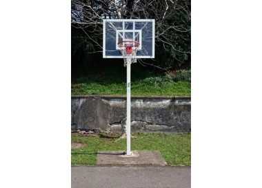 Juego canastas minibasket deluxe monotubo tubo 100 fjas con base para anclaje -sin tablero ni aro-