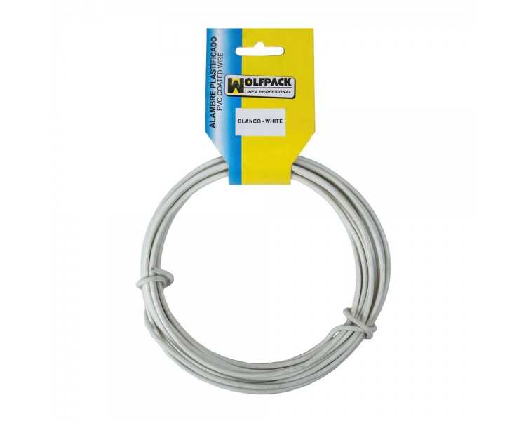 Alambre Plastificado (Rollo  5 Metros) Blanco Nº 16 / 2.7 mm