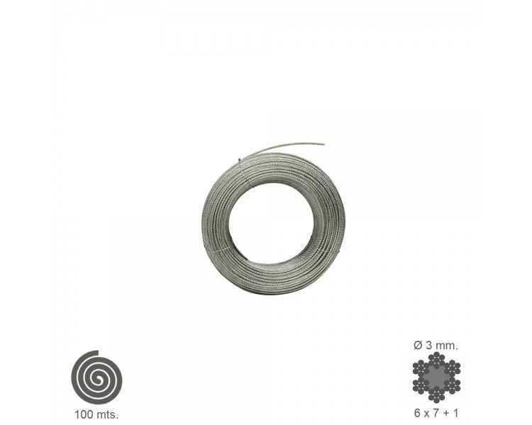 Cable Galvanizado   3  mm. (Rollo 100 Metros) No Elevacion