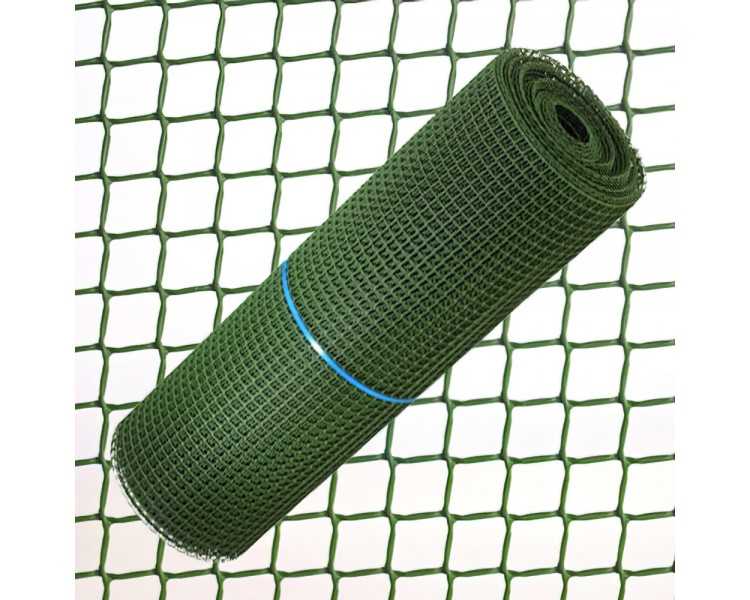Tela Cuadrada Plastico 2,0 cm. x 1 Metro Verde  Rollo 25 Metros