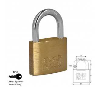 Candado Laton Arco Normal Llaves Iguales 40 mm. Nº3