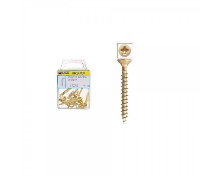 Tornillo Cabeza Plana Pozidriv Bicromatado 3,5x25 mm.  20 unidades