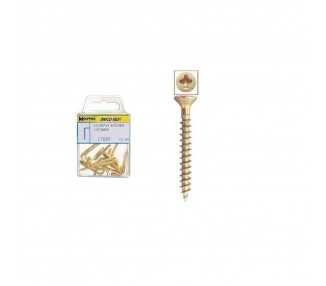 Tornillo Cabeza Plana Pozidriv Bicromatado 4,0x40 mm. 15 unidades