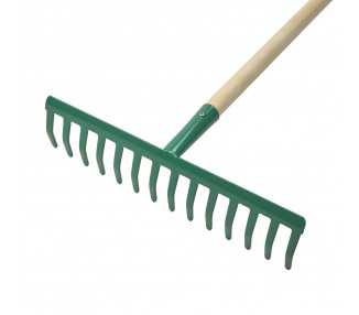 Rastrillo Jardin 14 Puas Mango De Madera 130 cm.