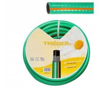 Manguera Verde Trebol Trenzado 15 mm. - 5/8" Rollo 50 Metros