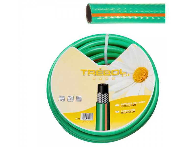 Manguera Verde Trebol Trenzado 25 mm. - 1" Rollo 50 metros