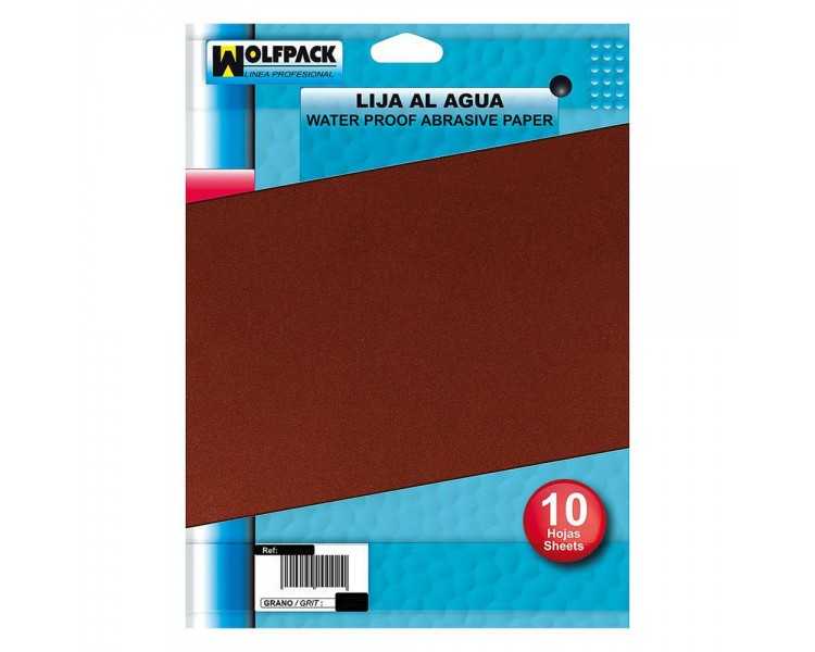 Lija Agua Grano 220 (Pack 10 Pliegos)
