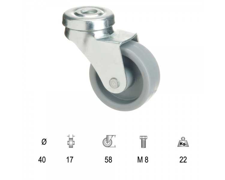 Rueda Polyamida Pasante   40 mm.