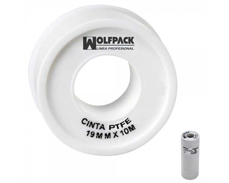 Cinta PTFE Wolfpack  12 mm. x 10 m. (Paquete 10 Rollos)