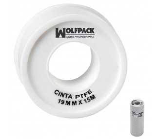 Cinta PTFE Wolfpack  19 mm. x 15 m. (Paquete de 10 Rollos)