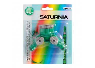 Adaptador Manguera Plastico 3/4 - 1" Hembra  con 2 tomas Blister