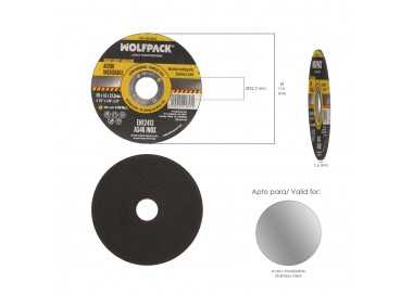 Disco Corte Abrasivo Acero Inoxidable Ø 115x Ø 22,2 mm Espesor 1,6 mm. Disco Radial / Amoladora Universal