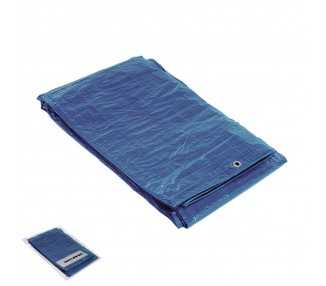 Lona Impermeable Reforzada 3 x4 metros (Aproximadamente) Con Ojetes Metálicos, Lona de Protección Duradera, Color Azul.