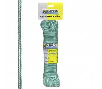 Cuerda Trenzada Polipropileno Blanca / Verde (Madeja 25 m.)