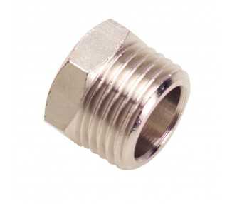 Reductor Tuerca Cilindrica Macho 1/2 - Hembra 1/4  (Blister 2 Piezas)