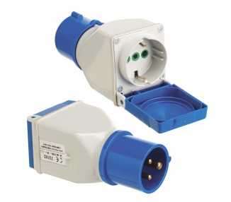 Adaptador Industrial Cetac Schuko Simple 2p Con Tapa