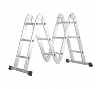 Escalera Multiposicional Aluminio 6 Rotulas 12 Peldaños