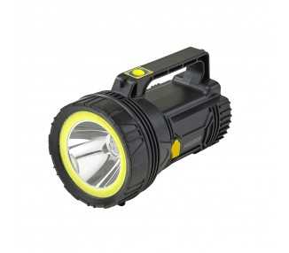 Linterna LED de Mano Multifunción Con Asa, Bateria Litio Recargable (4.000 mAh) 400 Lumenes. 2 Modos de Iluminación