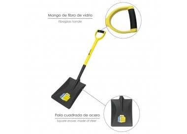 Pala Mango Fibra Vidrio Cuadrada Mango Anilla Nº 3