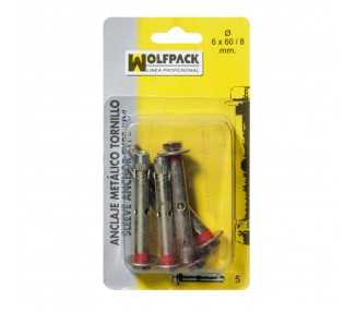 Anclaje Metálico Tornillo 8x 80/10 mm. (3 Piezas)
