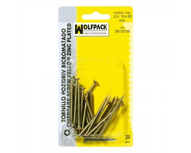 Tirafondo Pozidriv Bicromatado 5,0/21x 70 mm. (8 Piezas)