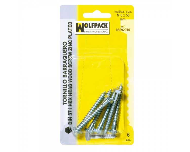 Tirafondo Barraquero Din571 6x40 mm. (6 Piezas)