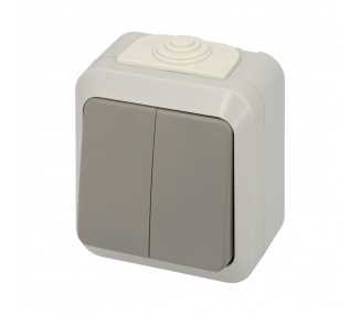 Interruptor / Conmutado Oryx  Doble con tapa gris