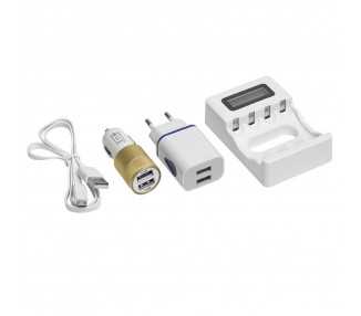 Cargador Pilas Para Casa / Coche LR6 Y LR3 (AA y AAA)