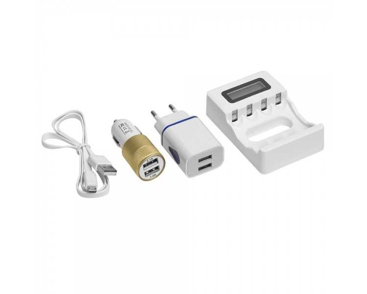 Cargador Pilas Para Casa / Coche LR6 Y LR3 (AA y AAA)